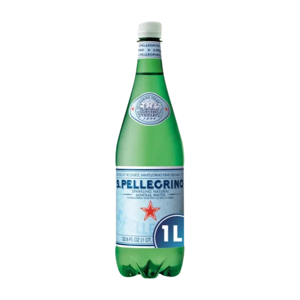 Agua mineral natural con gas San Pellegrino 1 l.